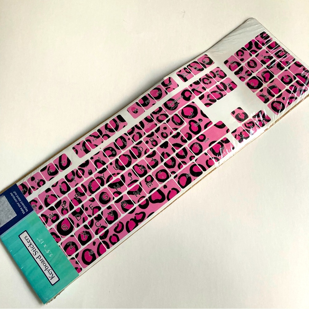 NWT | KEYBOARD STICKERS PINK LEOPARD